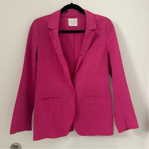 Pink Forte Forte Italy linen blazer jacket size 0 - Picture 1 of 10